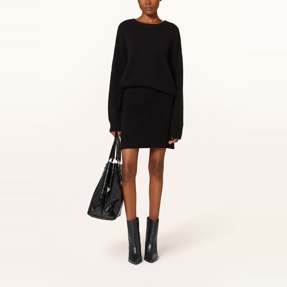 CLOSED Crew Neck Sweater Mini Dress in Black M NWT Quiet Luxury Minimalist Lux